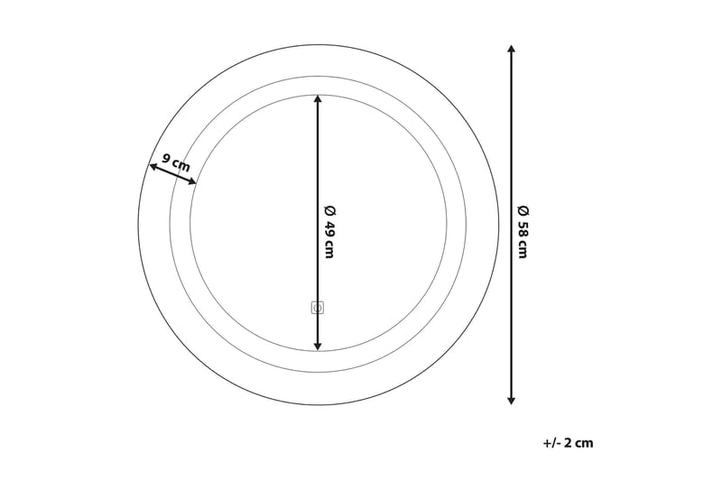 Rystal Spegel LED Rund 58x58 cm - Silver - Hus & renovering - Kök & bad - Badrum - Badrumsmöbler & badrumsinredning - Badrumsspegel