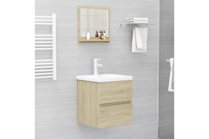 Badrumsspegel sonoma-ek 40x10,5x37 cm spånskiva - Brun - Hus & renovering - Kök & bad - Badrum - Badrumsmöbler & badrumsinredning - Badrumsspegel
