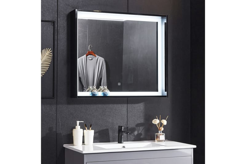 Spegel med inbyggd LED-belysning och hyllkant 13x68 cm Vit - Lyfco - Hus & renovering - Kök & bad - Badrum - Badrumsmöbler & badrumsinredning - Badrumsspegel