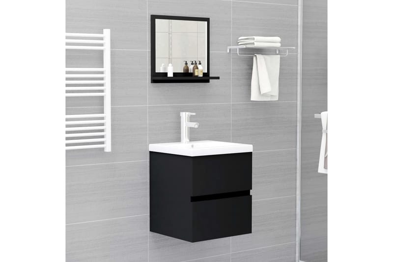 Badrumsspegel svart 40x10,5x37 cm spånskiva - Svart - Hus & renovering - Kök & bad - Badrum - Badrumsmöbler & badrumsinredning - Badrumsspegel