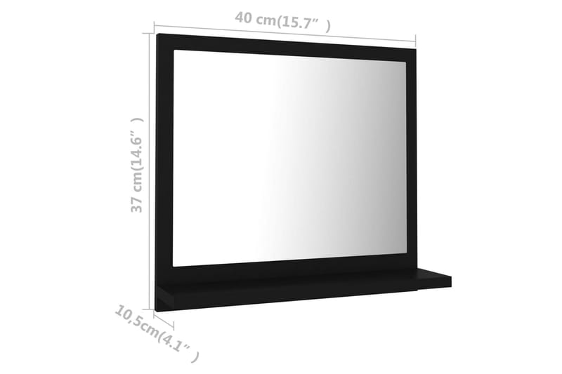 Badrumsspegel svart 40x10,5x37 cm spånskiva - Svart - Hus & renovering - Kök & bad - Badrum - Badrumsmöbler & badrumsinredning - Badrumsspegel