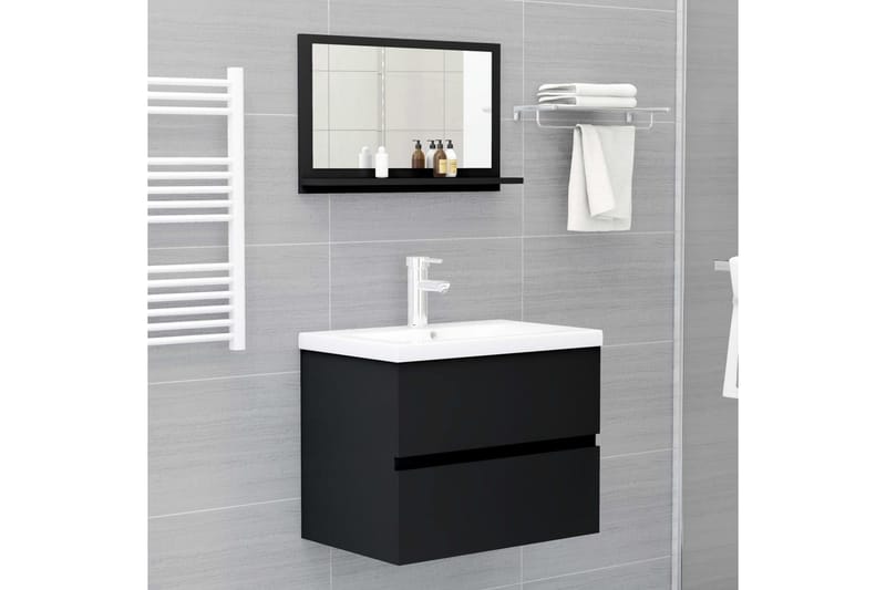 Badrumsspegel svart 60x10,5x37 cm spånskiva - Svart - Hus & renovering - Kök & bad - Badrum - Badrumsmöbler & badrumsinredning - Badrumsspegel