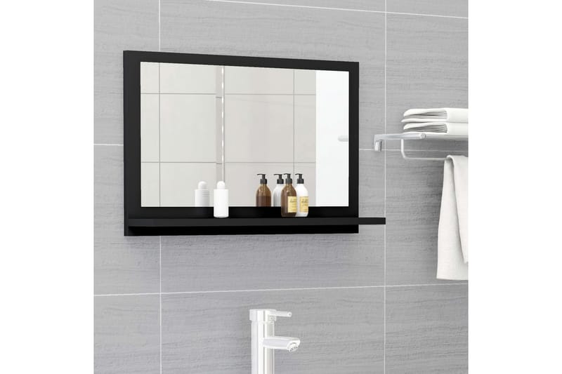 Badrumsspegel svart 60x10,5x37 cm spånskiva - Svart - Hus & renovering - Kök & bad - Badrum - Badrumsmöbler & badrumsinredning - Badrumsspegel