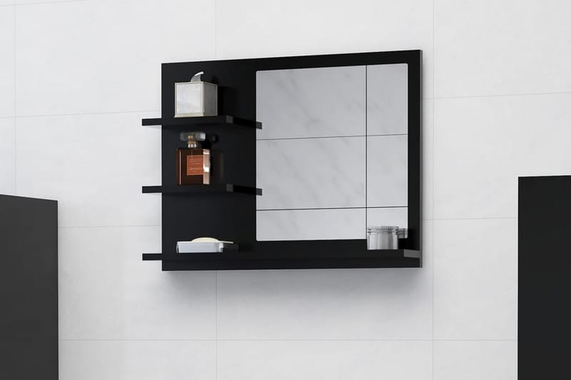 Badrumsspegel svart 60x10,5x45 cm spånskiva - Svart - Hus & renovering - Kök & bad - Badrum - Badrumsmöbler & badrumsinredning - Badrumsspegel