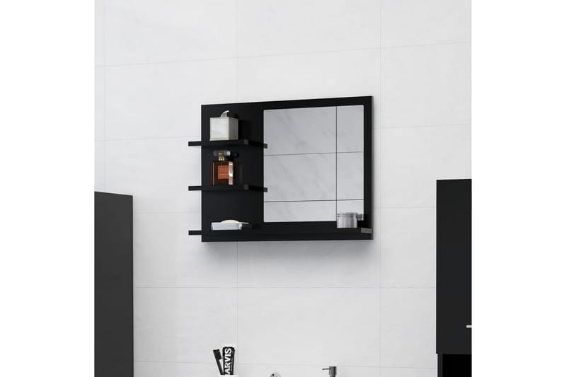 Badrumsspegel svart 60x10,5x45 cm spånskiva - Svart - Hus & renovering - Kök & bad - Badrum - Badrumsmöbler & badrumsinredning - Badrumsspegel