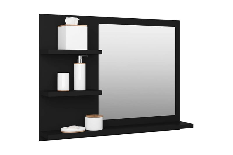 Badrumsspegel svart 60x10,5x45 cm spånskiva - Svart - Hus & renovering - Kök & bad - Badrum - Badrumsmöbler & badrumsinredning - Badrumsspegel