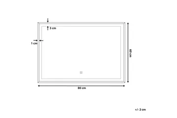 Tooms Spegel LED 60x80 cm - Silver - Hus & renovering - Kök & bad - Badrum - Badrumsmöbler & badrumsinredning - Badrumsspegel