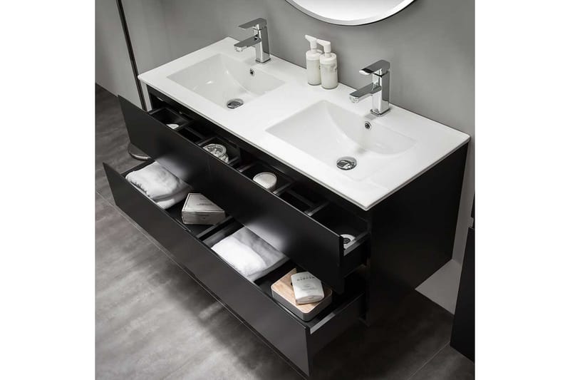 Bathlife Eufori Möbelpaket med Spegel 1200 - Svart - Kompletta möbelpaket badrum
