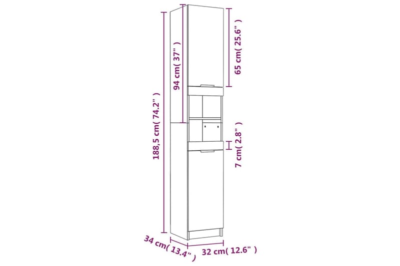 beBasic Badrumsmöbler set 5 delar rökfärgad ek konstruerat trä - Brown - Hus & renovering - Kök & bad - Badrum - Badrumsmöbler & badrumsinredning - Badrumsskåp