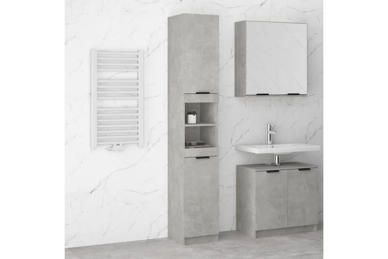 beBasic Badrumsskåp betonggrå 32x34x188,5 cm konstruerat trä - Grey - Hus & renovering - Kök & bad - Badrum - Badrumsmöbler & badrumsinredning - Badrumsskåp