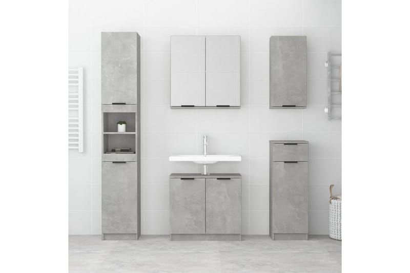 beBasic Badrumsskåp betonggrå 64,5x33,5x59 cm konstruerat trä - Grey - Badrumsskåp