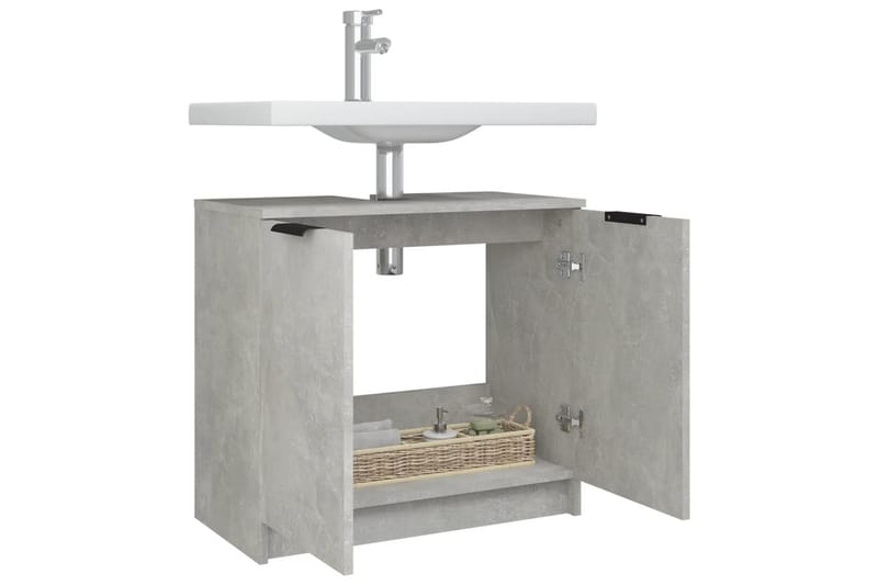 beBasic Badrumsskåp betonggrå 64,5x33,5x59 cm konstruerat trä - Grey - Hus & renovering - Kök & bad - Badrum - Badrumsmöbler & badrumsinredning - Badrumsskåp