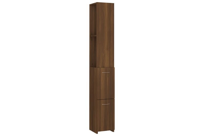beBasic Badrumsskåp brun ek 25x25x170 cm konstruerat trä - Brown - Badrumsskåp - Tvättskåp - Väggskåp & högskåp