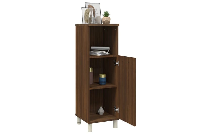 beBasic Badrumsskåp brun ek 30x30x95 cm konstruerat trä - Brown - Hus & renovering - Kök & bad - Badrum - Badrumsmöbler & badrumsinredning - Badrumsskåp
