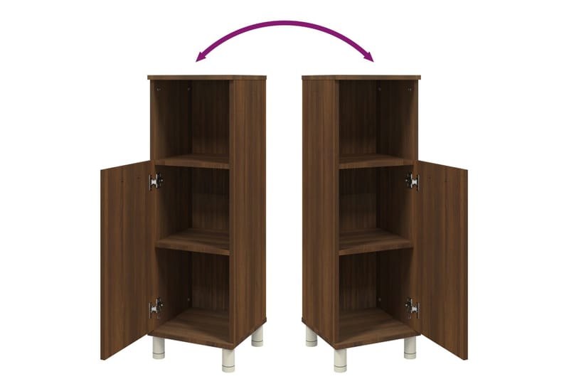 beBasic Badrumsskåp brun ek 30x30x95 cm konstruerat trä - Brown - Hus & renovering - Kök & bad - Badrum - Badrumsmöbler & badrumsinredning - Badrumsskåp