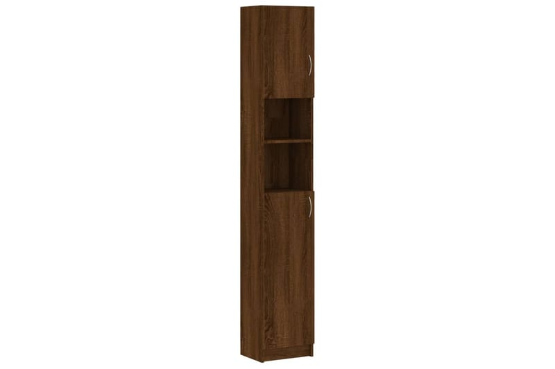 beBasic Badrumsskåp brun ek 32x25,5x190 cm konstruerat trä - Brown - Tvättskåp - Badrumsskåp - Väggskåp & högskåp