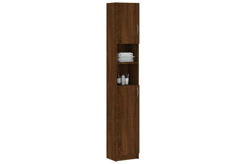 beBasic Badrumsskåp brun ek 32x25,5x190 cm konstruerat trä - Brown - Hus & renovering - Kök & bad - Badrum - Badrumsmöbler & badrumsinredning - Badrumsskåp