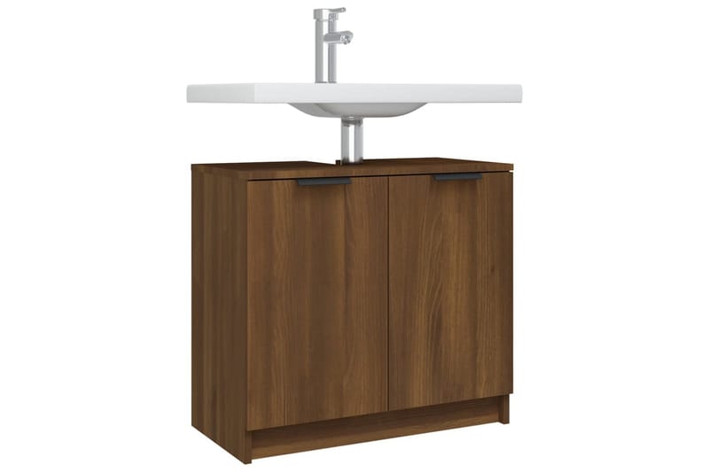 beBasic Badrumsskåp brun ek 64,5x33,5x59 cm konstruerat trä - Brown - Hus & renovering - Kök & bad - Badrum - Badrumsmöbler & badrumsinredning - Badrumsskåp