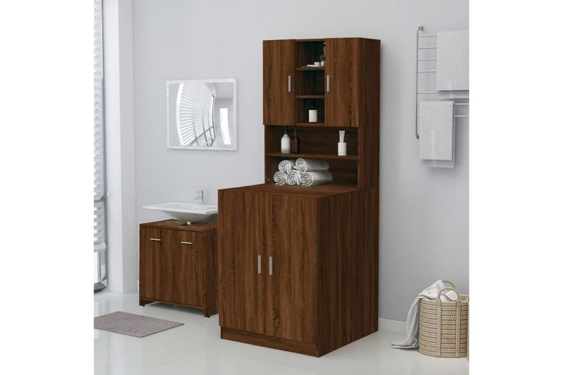 beBasic Badrumsskåp brun ek 71x71,5x91,5 cm - Hus & renovering - Kök & bad - Badrum - Badrumsmöbler & badrumsinredning - Badrumsskåp
