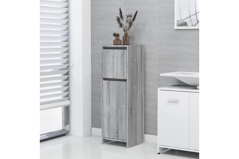 beBasic Badrumsskåp grå sonoma 30x30x95 cm konstruerat trä - Grey - Hus & renovering - Kök & bad - Badrum - Badrumsmöbler & badrumsinredning - Badrumsskåp