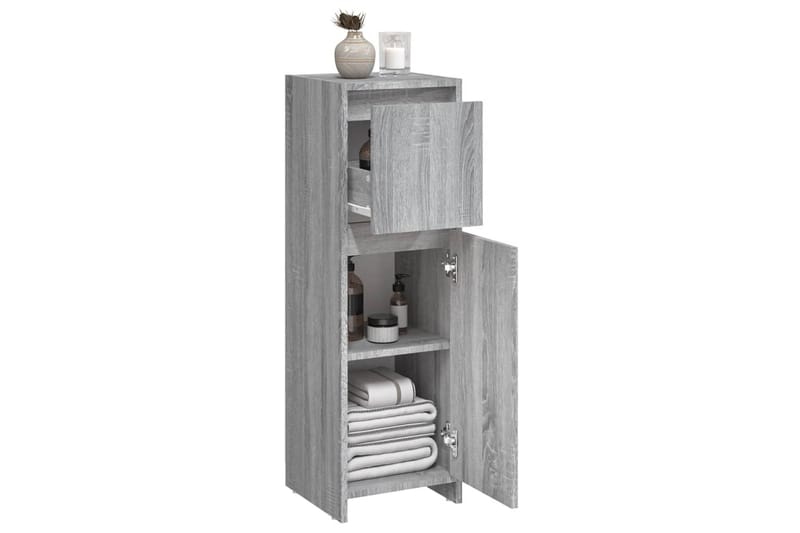 beBasic Badrumsskåp grå sonoma 30x30x95 cm konstruerat trä - Grey - Hus & renovering - Kök & bad - Badrum - Badrumsmöbler & badrumsinredning - Badrumsskåp