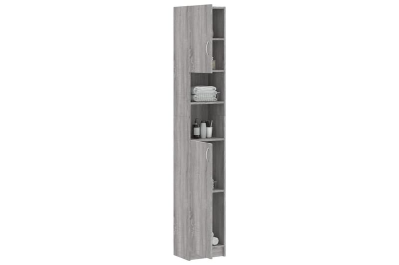 beBasic Badrumsskåp grå sonoma 32x25,5x190 cm konstruerat trä - Grey - Hus & renovering - Kök & bad - Badrum - Badrumsmöbler & badrumsinredning - Badrumsskåp