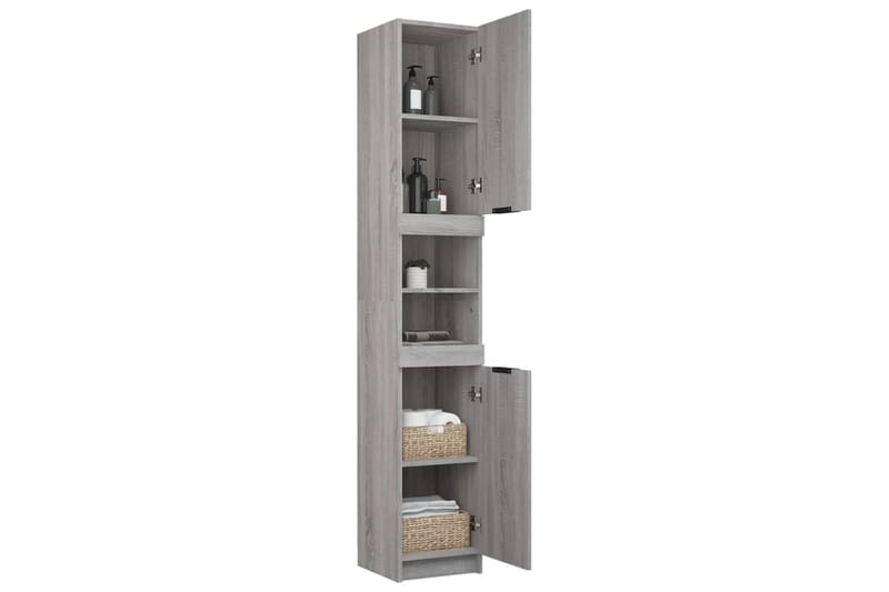 beBasic Badrumsskåp grå sonoma 32x34x188,5 cm konstruerat trä - Grey - Hus & renovering - Kök & bad - Badrum - Badrumsmöbler & badrumsinredning - Badrumsskåp