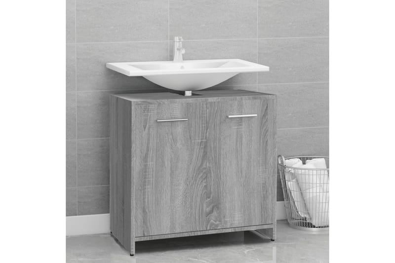 beBasic Badrumsskåp grå sonoma 60x33x60 cm konstruerat trä - Grey - Hus & renovering - Kök & bad - Badrum - Badrumsmöbler & badrumsinredning - Badrumsskåp