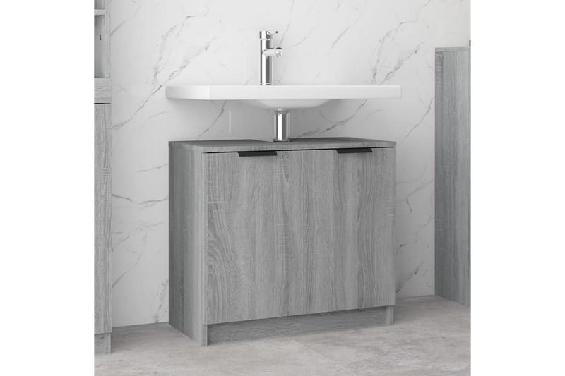 beBasic Badrumsskåp grå sonoma 64,5x33,5x59 cm konstruerat trä - Grey - Hus & renovering - Kök & bad - Badrum - Badrumsmöbler & badrumsinredning - Badrumsskåp