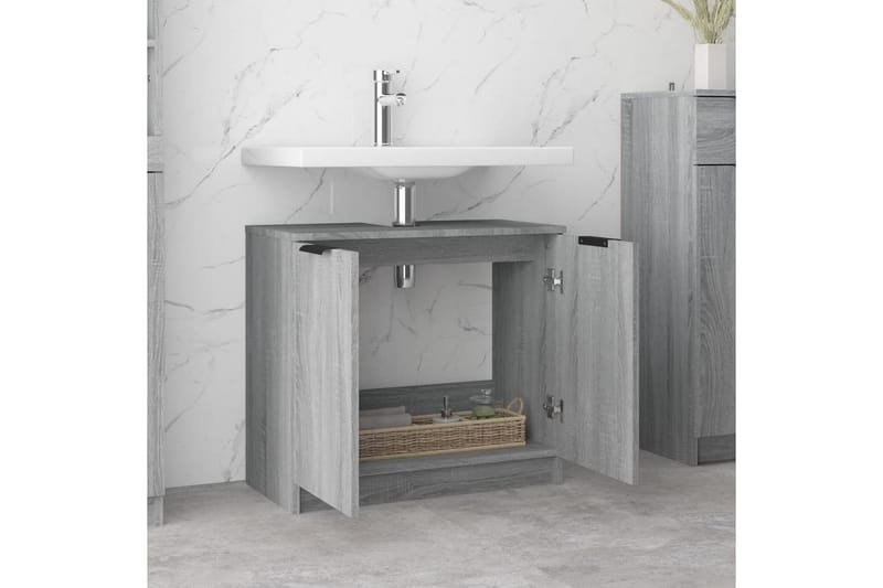 beBasic Badrumsskåp grå sonoma 64,5x33,5x59 cm konstruerat trä - Grey - Hus & renovering - Kök & bad - Badrum - Badrumsmöbler & badrumsinredning - Badrumsskåp
