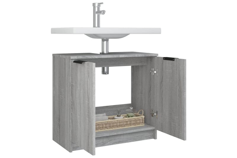 beBasic Badrumsskåp grå sonoma 64,5x33,5x59 cm konstruerat trä - Grey - Hus & renovering - Kök & bad - Badrum - Badrumsmöbler & badrumsinredning - Badrumsskåp