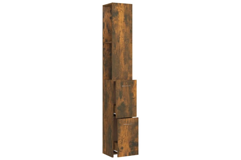 beBasic Badrumsskåp rökfärgad ek 25x25x170 cm konstruerat trä - Brown - Hus & renovering - Kök & bad - Badrum - Badrumsmöbler & badrumsinredning - Badrumsskåp