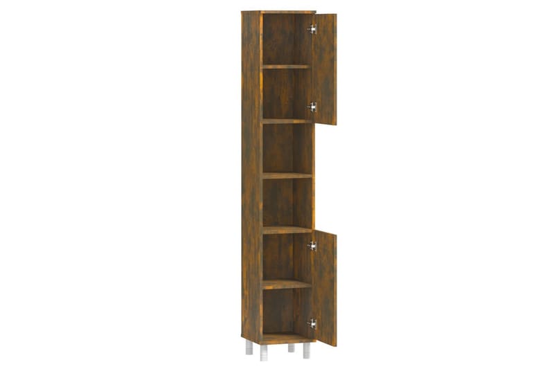 beBasic Badrumsskåp rökfärgad ek 30x30x179 cm konstruerat trä - Brown - Hus & renovering - Kök & bad - Badrum - Badrumsmöbler & badrumsinredning - Badrumsskåp