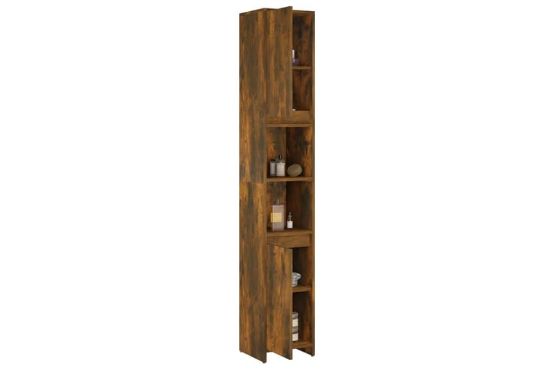 beBasic Badrumsskåp rökfärgad ek 30x30x183,5 cm konstruerat trä - Brown - Hus & renovering - Kök & bad - Badrum - Badrumsmöbler & badrumsinredning - Badrumsskåp
