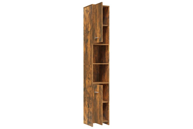 beBasic Badrumsskåp rökfärgad ek 30x30x183,5 cm konstruerat trä - Brown - Hus & renovering - Kök & bad - Badrum - Badrumsmöbler & badrumsinredning - Badrumsskåp