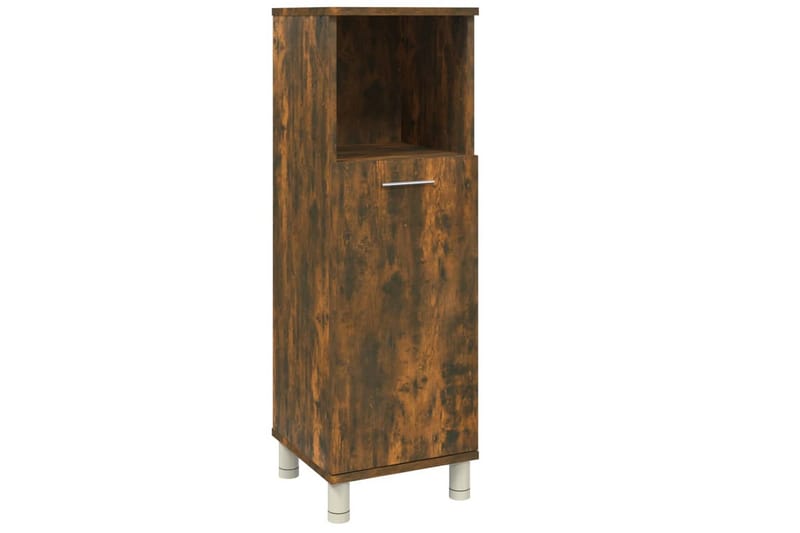 beBasic Badrumsskåp rökfärgad ek 30x30x95 cm konstruerat trä - Brown - Hus & renovering - Kök & bad - Badrum - Badrumsmöbler & badrumsinredning - Badrumsskåp