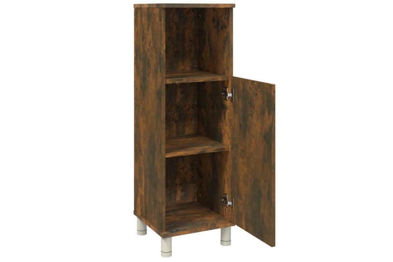 beBasic Badrumsskåp rökfärgad ek 30x30x95 cm konstruerat trä - Brown - Hus & renovering - Kök & bad - Badrum - Badrumsmöbler & badrumsinredning - Badrumsskåp