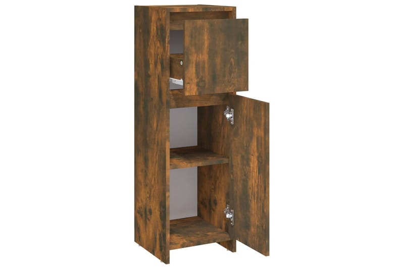 beBasic Badrumsskåp rökfärgad ek 30x30x95 cm konstruerat trä - Brown - Hus & renovering - Kök & bad - Badrum - Badrumsmöbler & badrumsinredning - Badrumsskåp