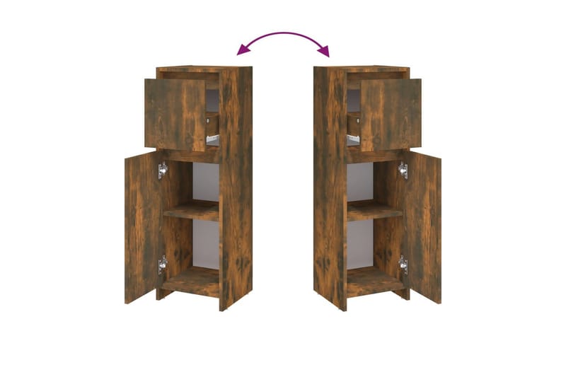 beBasic Badrumsskåp rökfärgad ek 30x30x95 cm konstruerat trä - Brown - Hus & renovering - Kök & bad - Badrum - Badrumsmöbler & badrumsinredning - Badrumsskåp