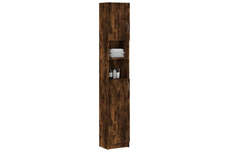 beBasic Badrumsskåp rökfärgad ek 32x25,5x190 cm konstruerat trä - Brown - Hus & renovering - Kök & bad - Badrum - Badrumsmöbler & badrumsinredning - Badrumsskåp