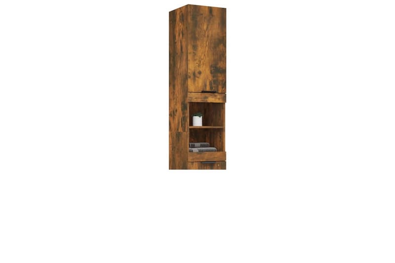 beBasic Badrumsskåp rökfärgad ek 32x34x188,5 cm konstruerat trä - Brown - Hus & renovering - Kök & bad - Badrum - Badrumsmöbler & badrumsinredning - Badrumsskåp