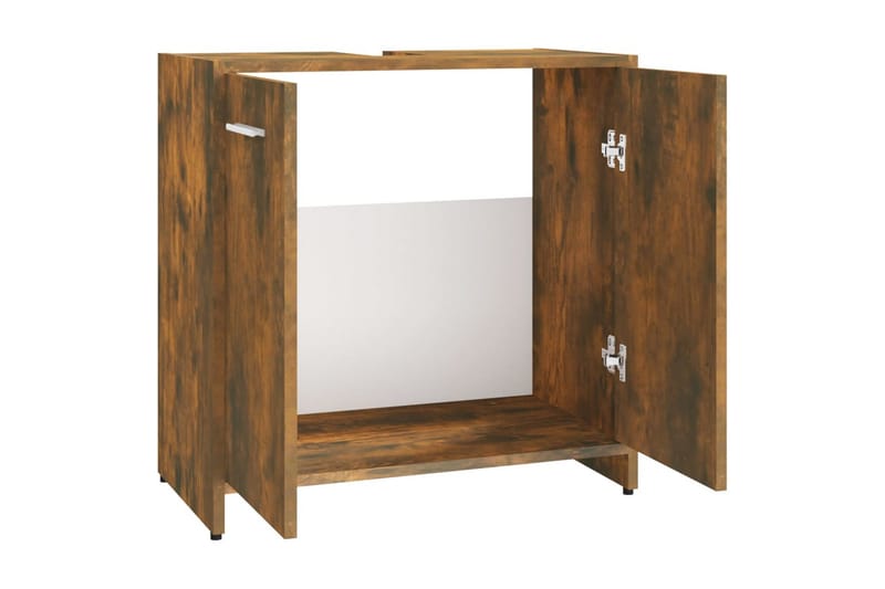 beBasic Badrumsskåp rökfärgad ek 60x33x60 cm konstruerat trä - Brown - Hus & renovering - Kök & bad - Badrum - Badrumsmöbler & badrumsinredning - Badrumsskåp
