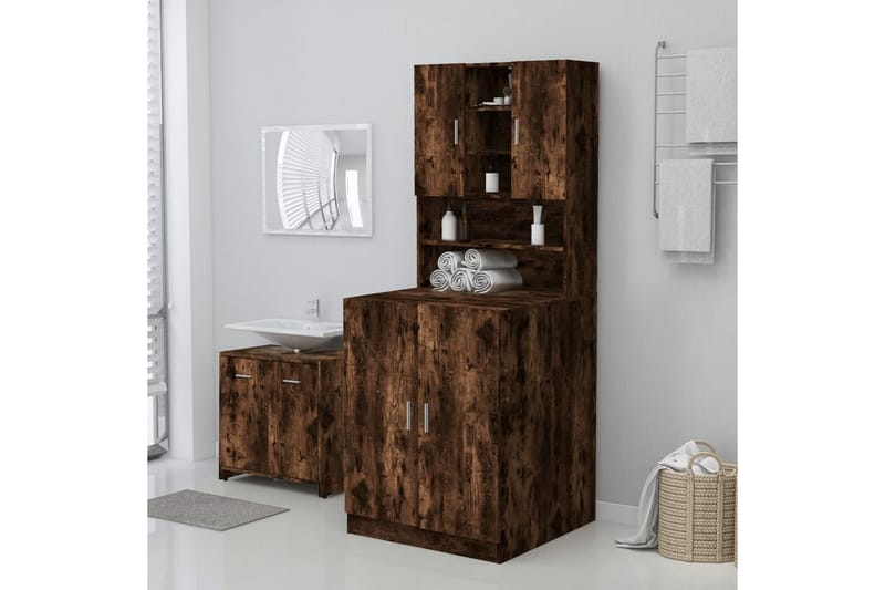 beBasic Badrumsskåp rökfärgad ek 71x71,5x91,5 cm - Hus & renovering - Kök & bad - Badrum - Badrumsmöbler & badrumsinredning - Badrumsskåp