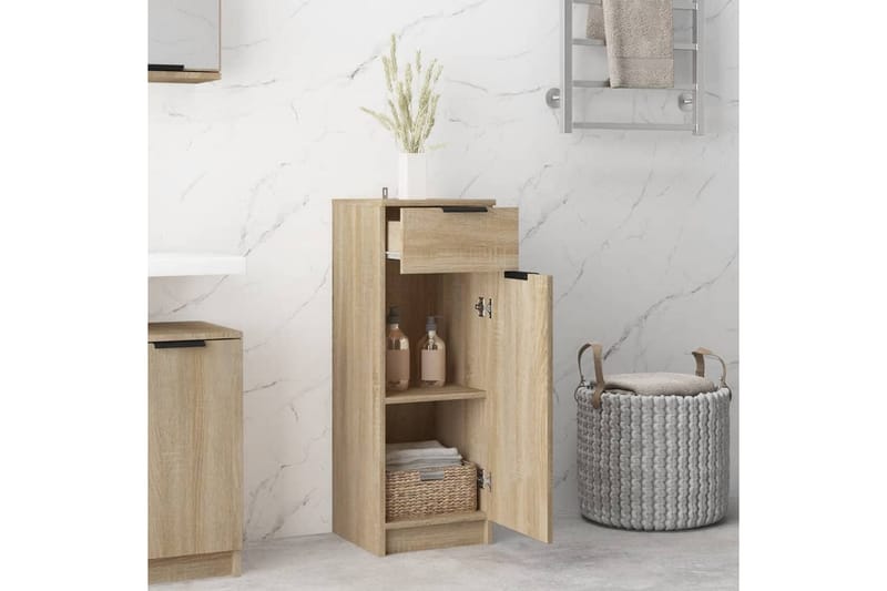 beBasic Badrumsskåp sonoma-ek 32x34x90 cm konstruerat trä - Brown - Hus & renovering - Kök & bad - Badrum - Badrumsmöbler & badrumsinredning - Badrumsskåp