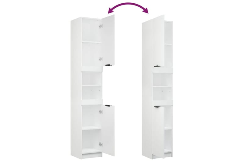 beBasic Badrumsskåp vit 32x34x188,5 cm konstruerat trä - White - Hus & renovering - Kök & bad - Badrum - Badrumsmöbler & badrumsinredning - Badrumsskåp