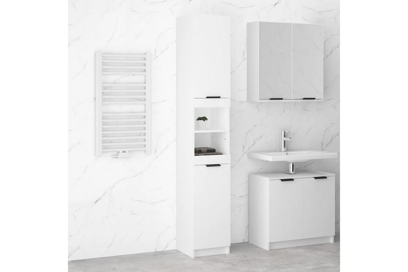 beBasic Badrumsskåp vit 32x34x188,5 cm konstruerat trä - White - Hus & renovering - Kök & bad - Badrum - Badrumsmöbler & badrumsinredning - Badrumsskåp