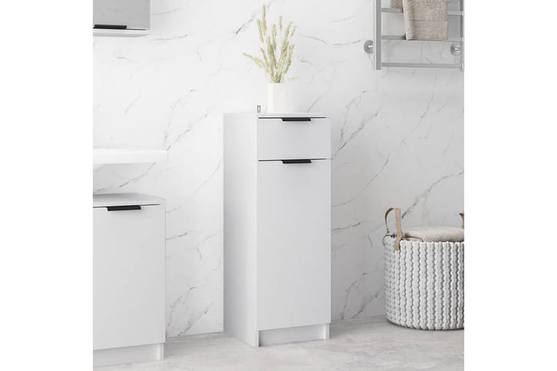 beBasic Badrumsskåp vit 32x34x90 cm konstruerat trä - White - Hus & renovering - Kök & bad - Badrum - Badrumsmöbler & badrumsinredning - Badrumsskåp