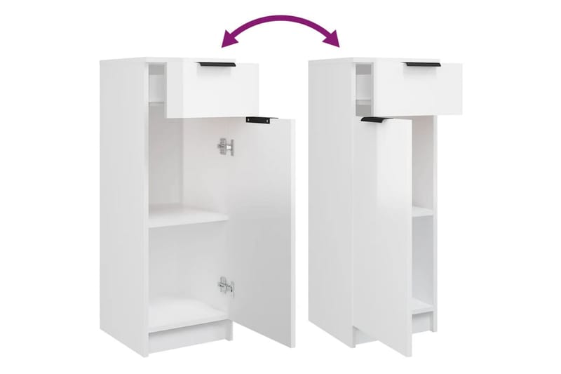 beBasic Badrumsskåp vit högglans 32x34x90 cm konstruerat trä - White - Hus & renovering - Kök & bad - Badrum - Badrumsmöbler & badrumsinredning - Badrumsskåp
