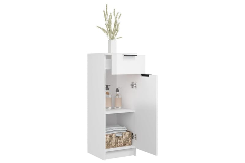 beBasic Badrumsskåp vit högglans 32x34x90 cm konstruerat trä - White - Hus & renovering - Kök & bad - Badrum - Badrumsmöbler & badrumsinredning - Badrumsskåp