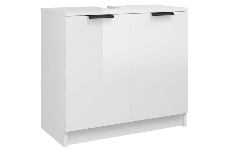 beBasic Badrumsskåp vit högglans 64,5x33,5x59 cm konstruerat trä - White - Hus & renovering - Kök & bad - Badrum - Badrumsmöbler & badrumsinredning - Badrumsskåp